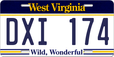 WV license plate DXI174