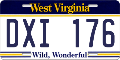 WV license plate DXI176