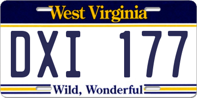 WV license plate DXI177