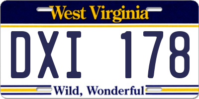 WV license plate DXI178