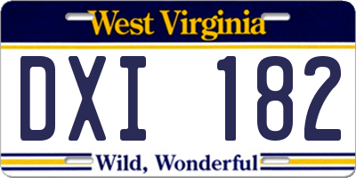 WV license plate DXI182