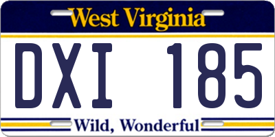 WV license plate DXI185