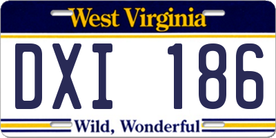 WV license plate DXI186