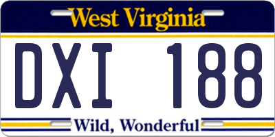 WV license plate DXI188