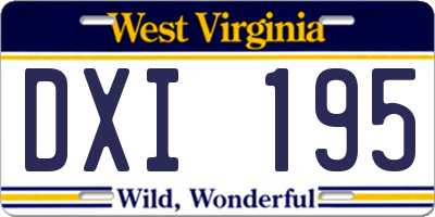 WV license plate DXI195