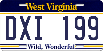WV license plate DXI199