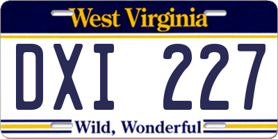 WV license plate DXI227