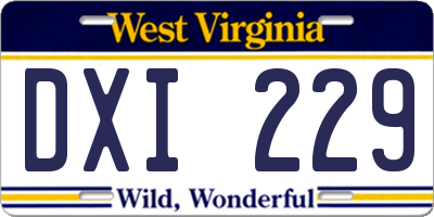 WV license plate DXI229