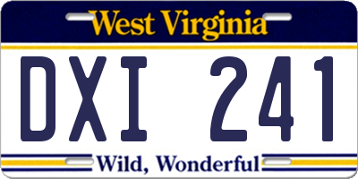 WV license plate DXI241