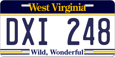 WV license plate DXI248