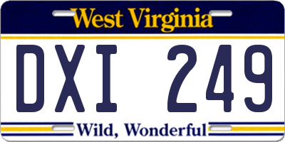 WV license plate DXI249