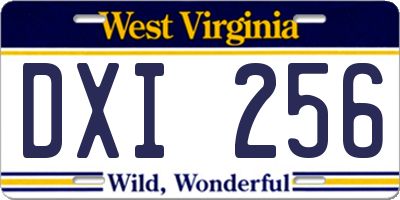 WV license plate DXI256