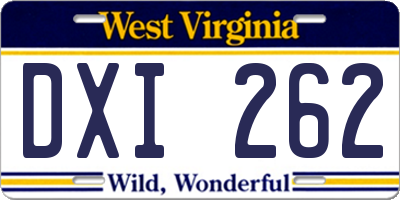 WV license plate DXI262