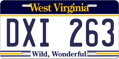WV license plate DXI263