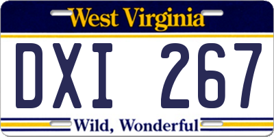 WV license plate DXI267