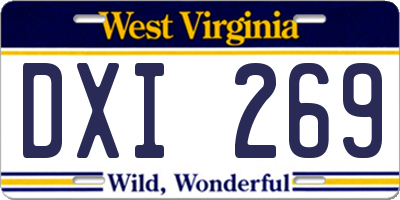 WV license plate DXI269