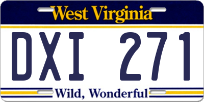 WV license plate DXI271