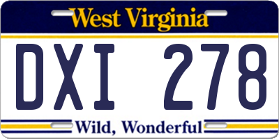 WV license plate DXI278