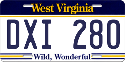 WV license plate DXI280