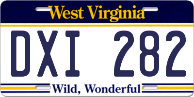 WV license plate DXI282