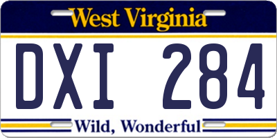 WV license plate DXI284