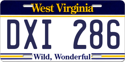 WV license plate DXI286