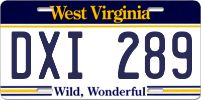 WV license plate DXI289