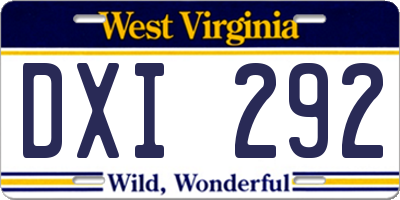 WV license plate DXI292