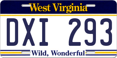 WV license plate DXI293