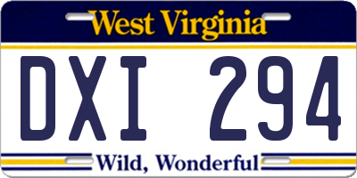 WV license plate DXI294