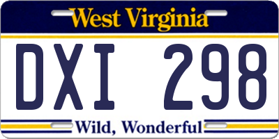WV license plate DXI298