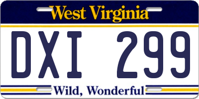 WV license plate DXI299