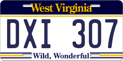 WV license plate DXI307