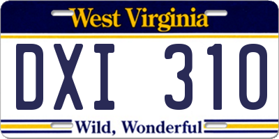WV license plate DXI310