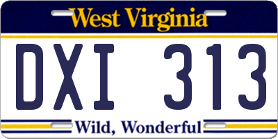 WV license plate DXI313