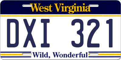 WV license plate DXI321