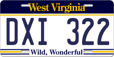 WV license plate DXI322