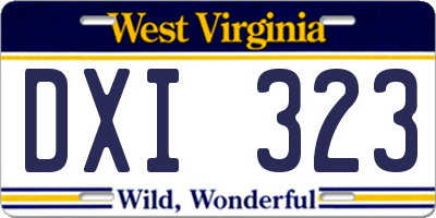 WV license plate DXI323