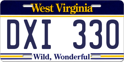 WV license plate DXI330