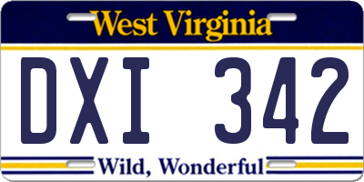 WV license plate DXI342