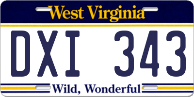 WV license plate DXI343