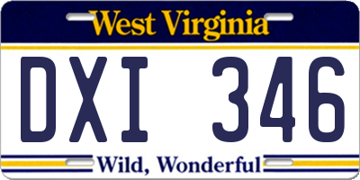 WV license plate DXI346