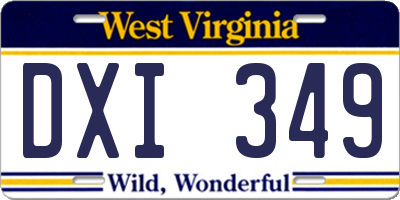 WV license plate DXI349