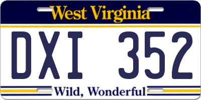 WV license plate DXI352