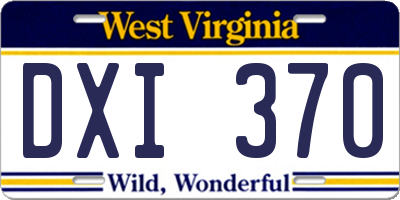 WV license plate DXI370
