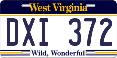 WV license plate DXI372