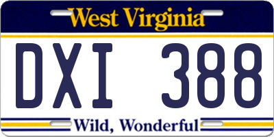 WV license plate DXI388