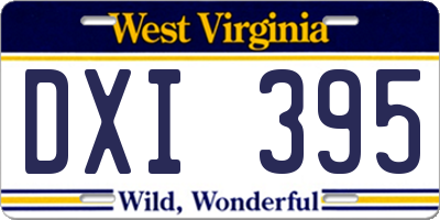 WV license plate DXI395