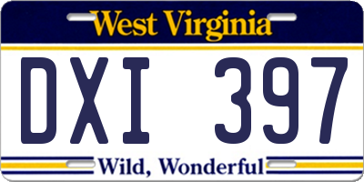WV license plate DXI397