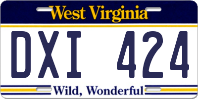 WV license plate DXI424